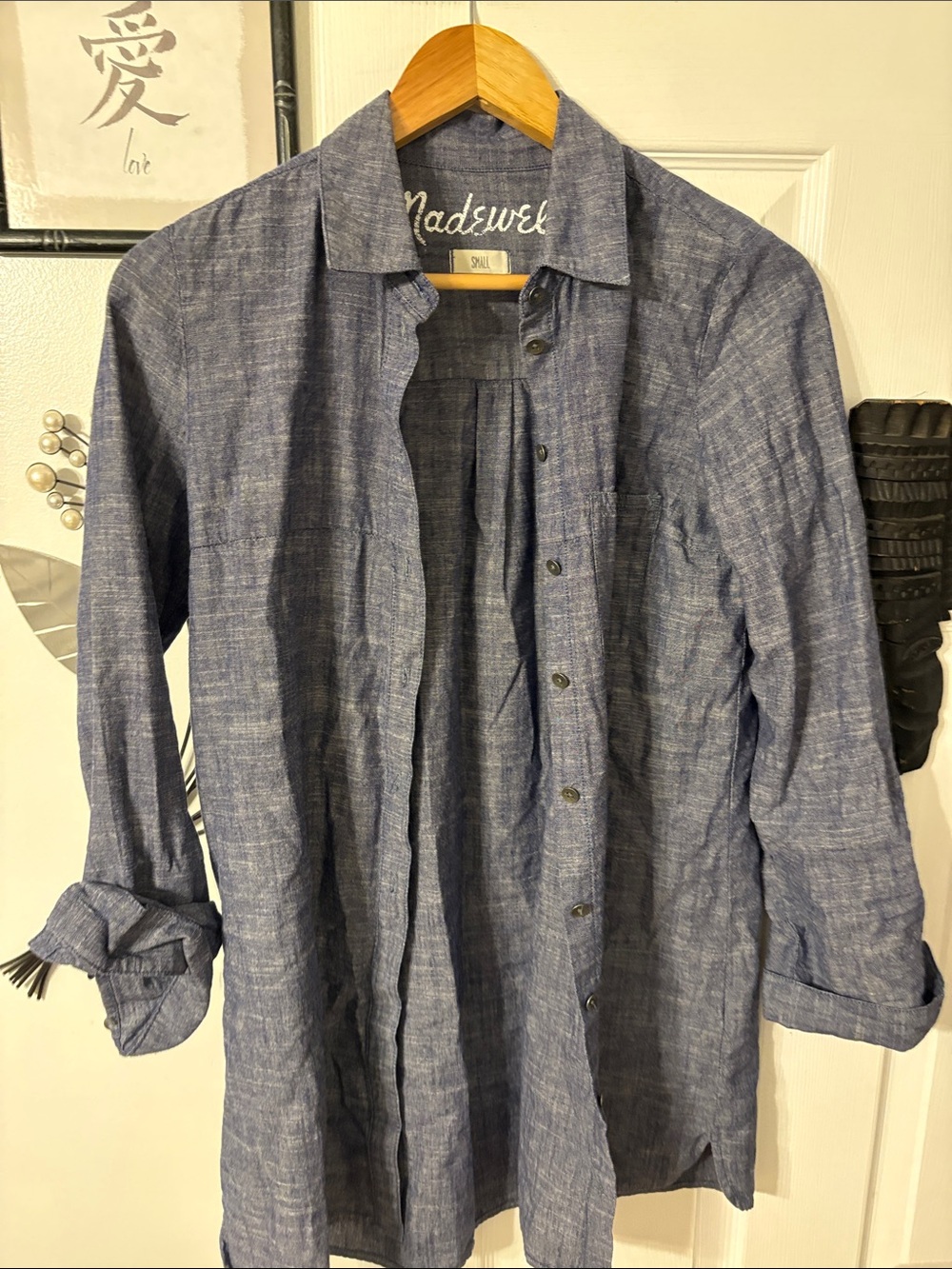 Madewell Blue Indigo-Look Button Front Shirt
